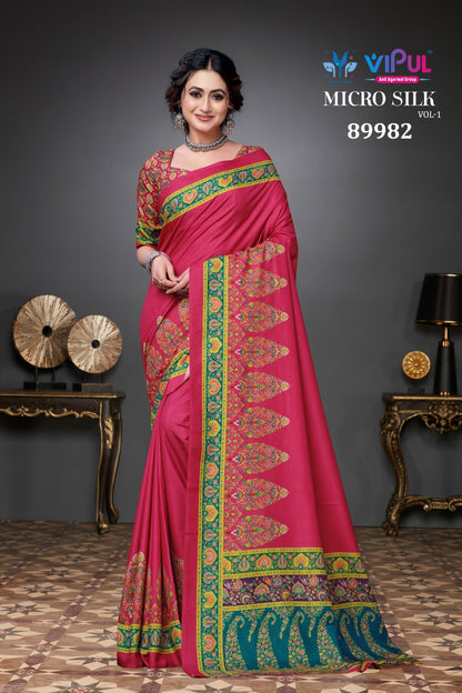Micro Silk Vol 1 Vipul Soft Sarees Wholesaler Ahmedabad