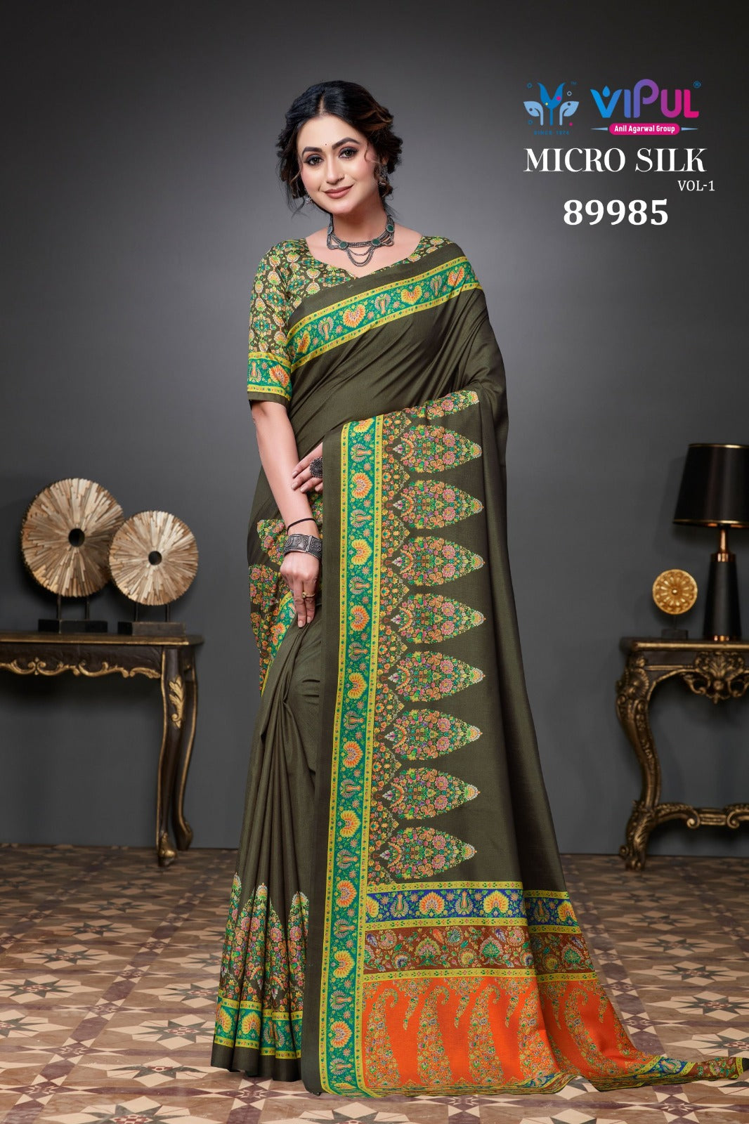 Micro Silk Vol 1 Vipul Soft Sarees Wholesaler Ahmedabad