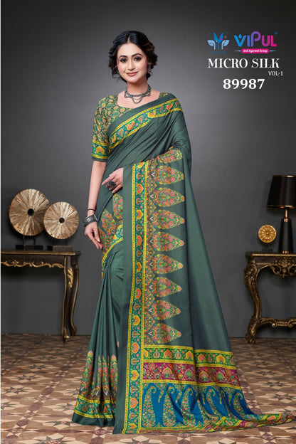 Micro Silk Vol 1 Vipul Soft Sarees Wholesaler Ahmedabad