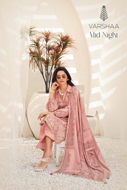 Mid Night Varshaa Cotton Linen Pant Style Suits Wholesaler Gujarat