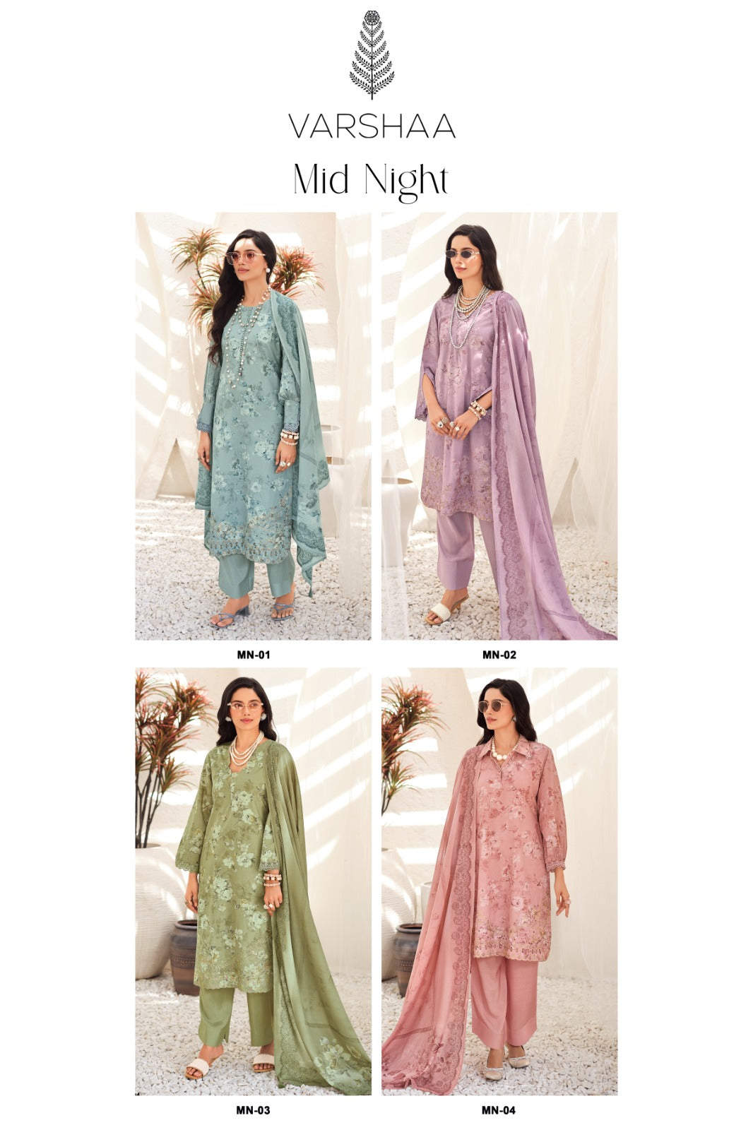 Mid Night Varshaa Cotton Linen Pant Style Suits Wholesaler Gujarat