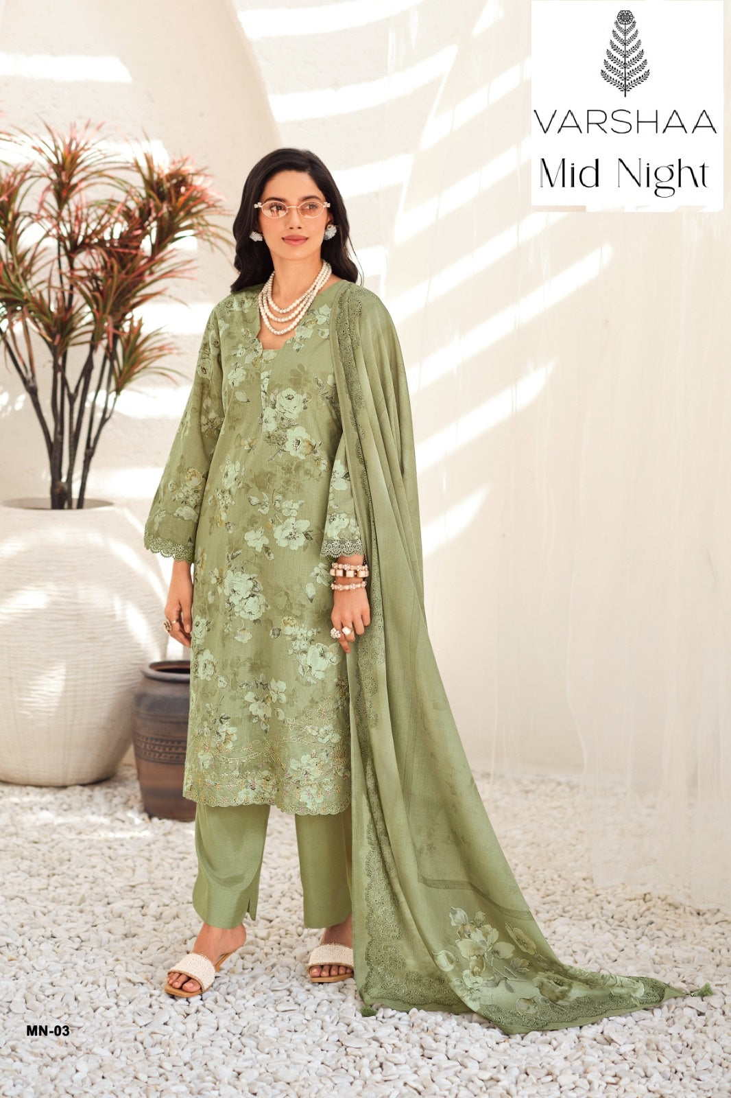 Mid Night Varshaa Cotton Linen Pant Style Suits Wholesaler Gujarat