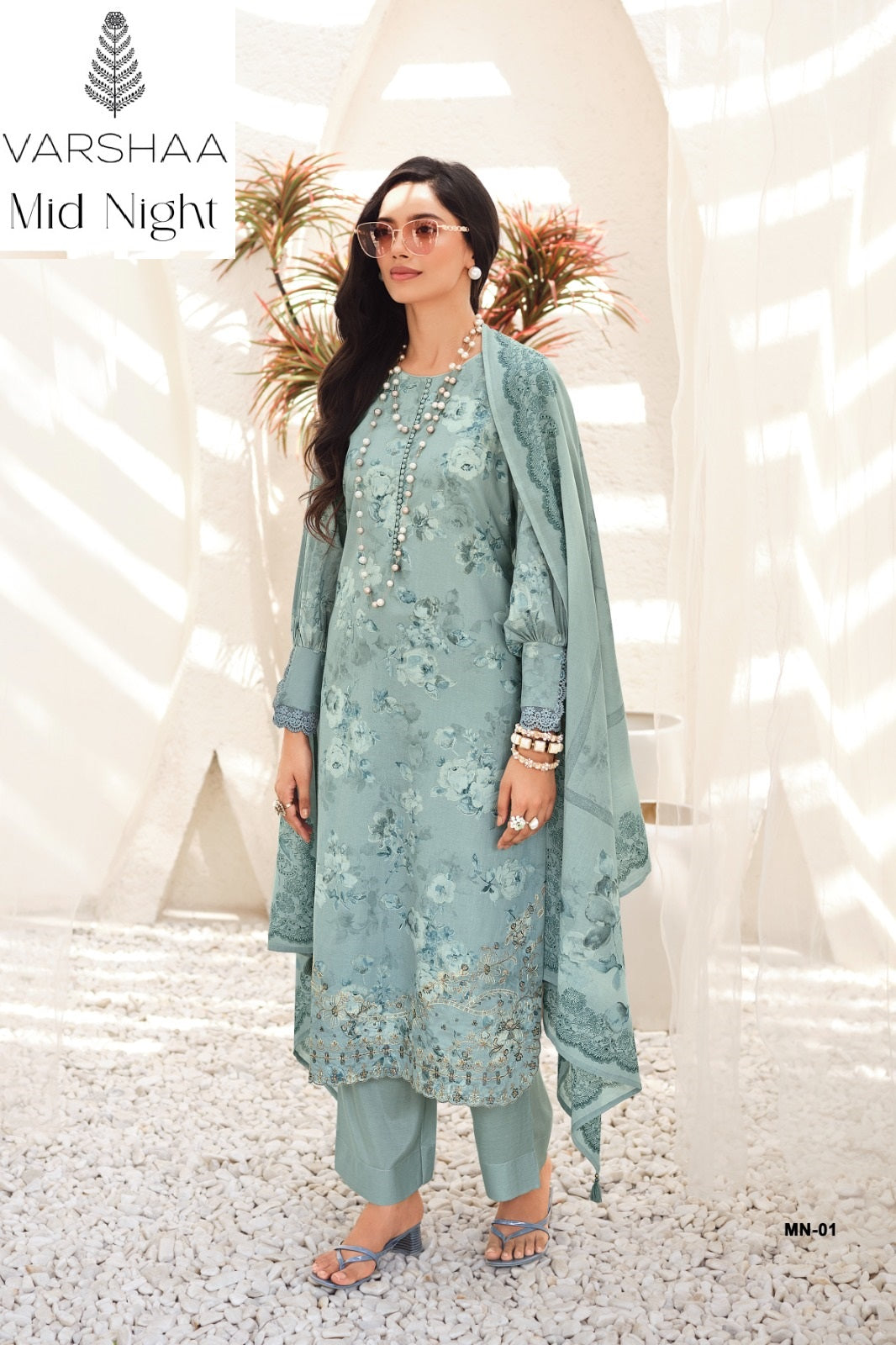 Mid Night Varshaa Cotton Linen Pant Style Suits Wholesaler Gujarat