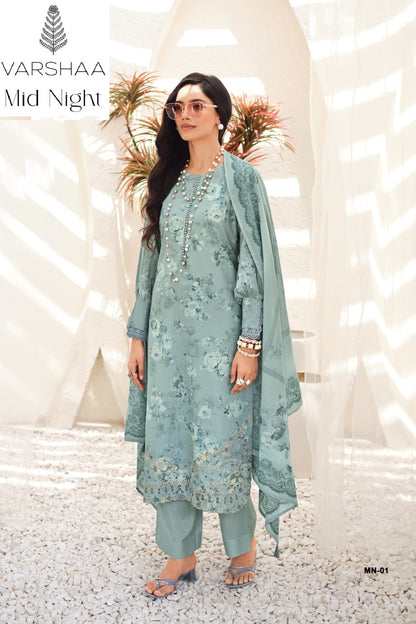 Mid Night Varshaa Cotton Linen Pant Style Suits Wholesaler Gujarat