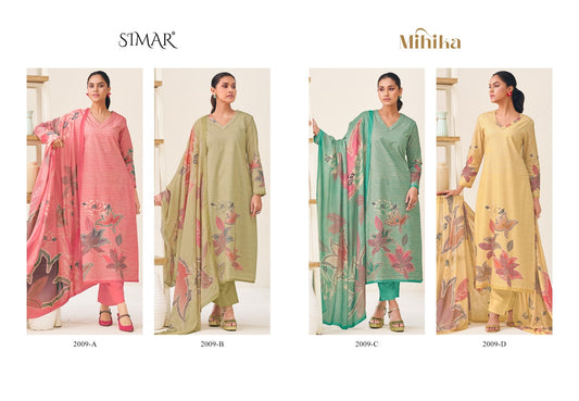 Mihika Simar Glossy Pure Lawn Pant Style Suits Manufacturer Gujarat