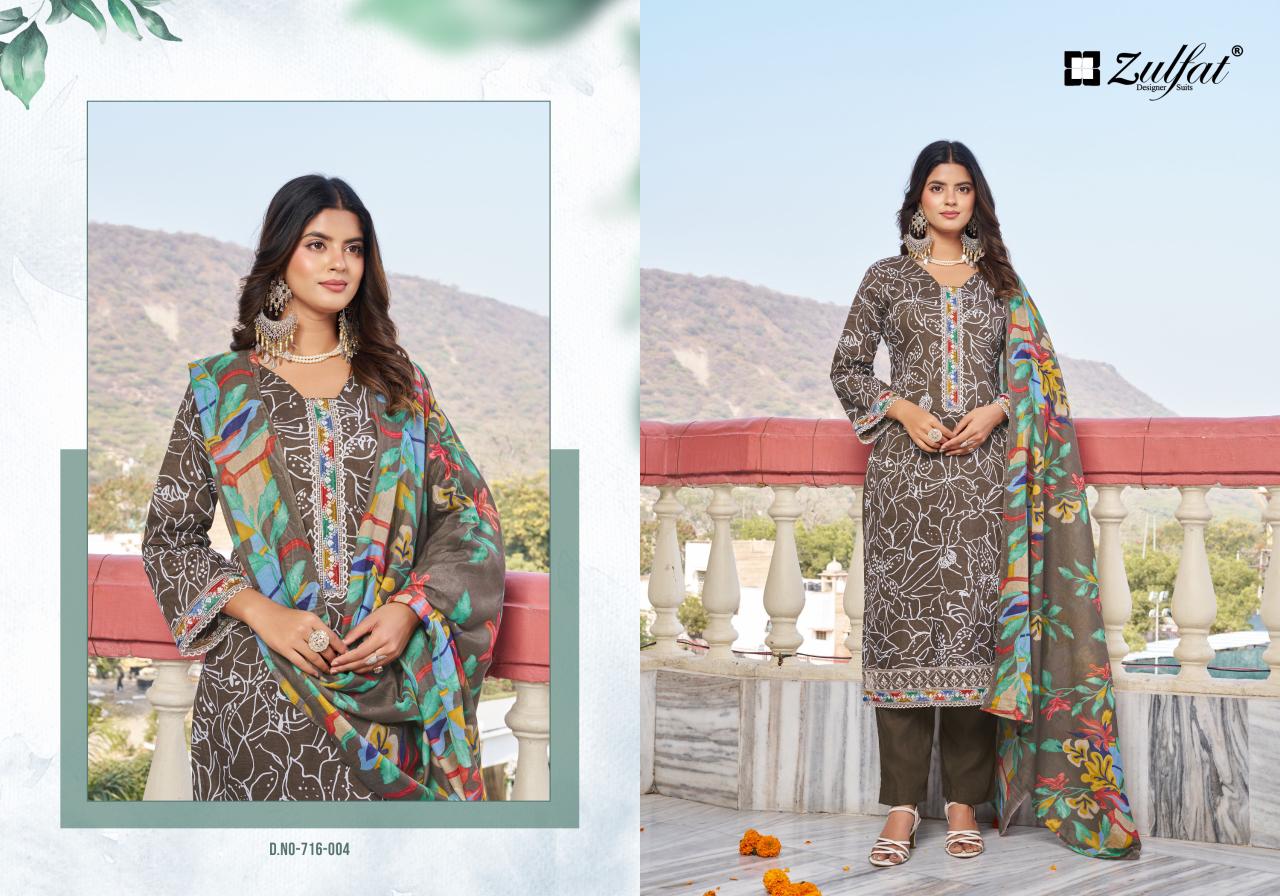 Mihika Zulfat Designer Cotton Karachi Salwar Suits Wholesaler