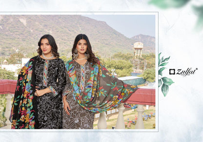 Mihika Zulfat Designer Cotton Karachi Salwar Suits Wholesaler