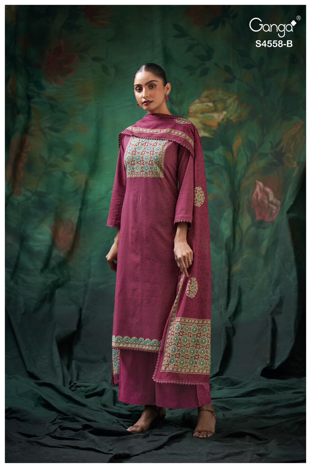 Mihira 4558 Ganga Cotton Plazzo Style Suits Supplier India