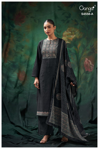 Mihira 4558 Ganga Cotton Plazzo Style Suits Supplier India