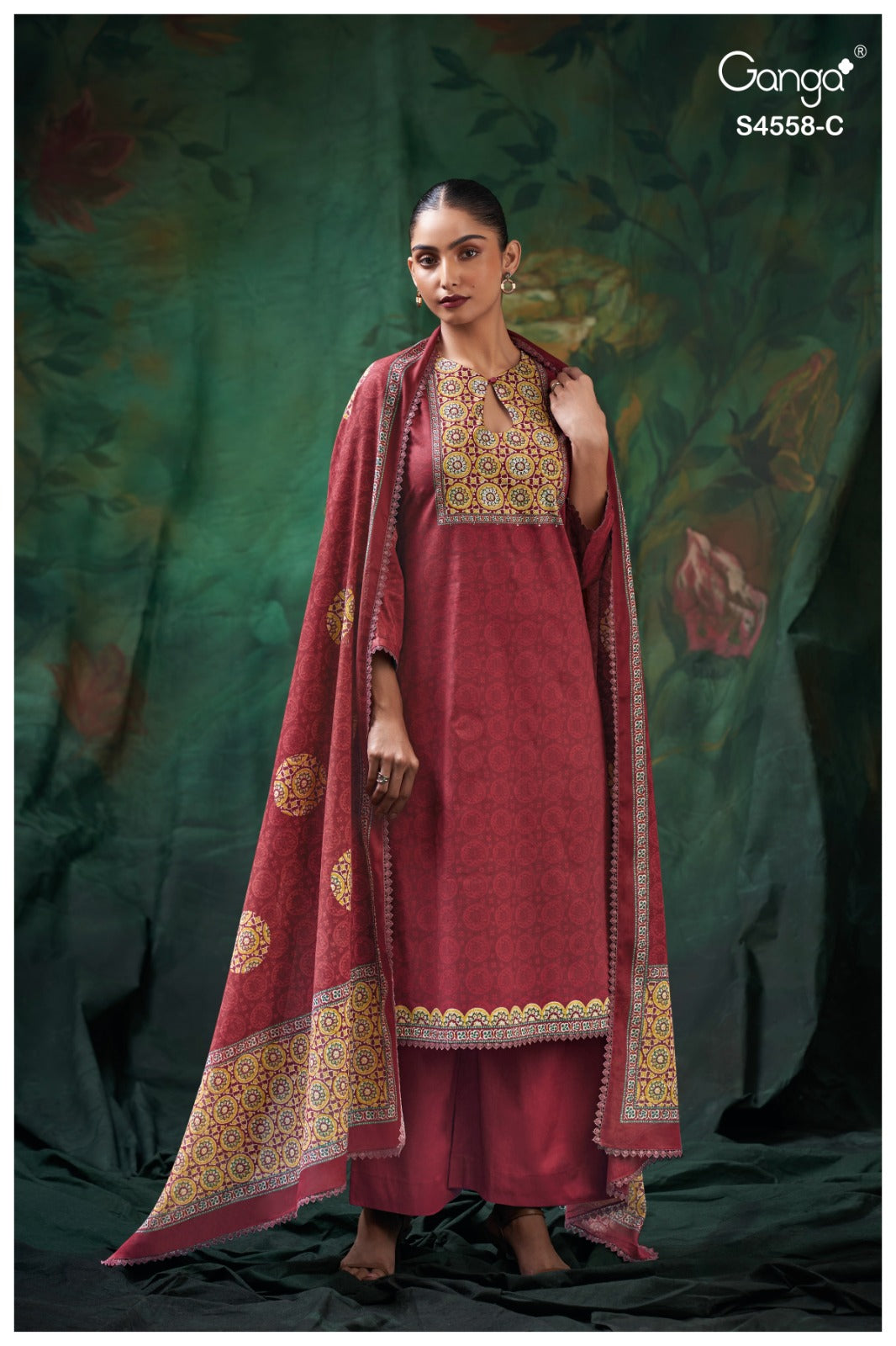 Mihira 4558 Ganga Cotton Plazzo Style Suits Supplier India