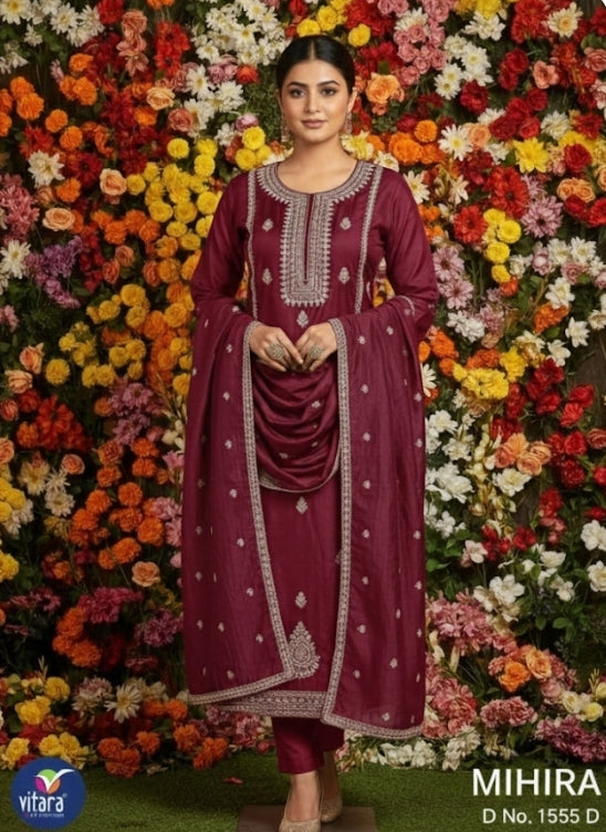 Mihira Vitara Dobby Readymade Pant Style Suits Supplier India