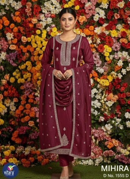 Mihira Vitara Dobby Readymade Pant Style Suits Supplier India