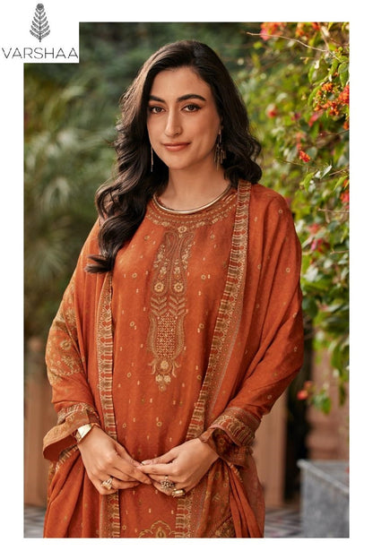 Mihra Varshaa Russian Silk Pant Style Suits Supplier India