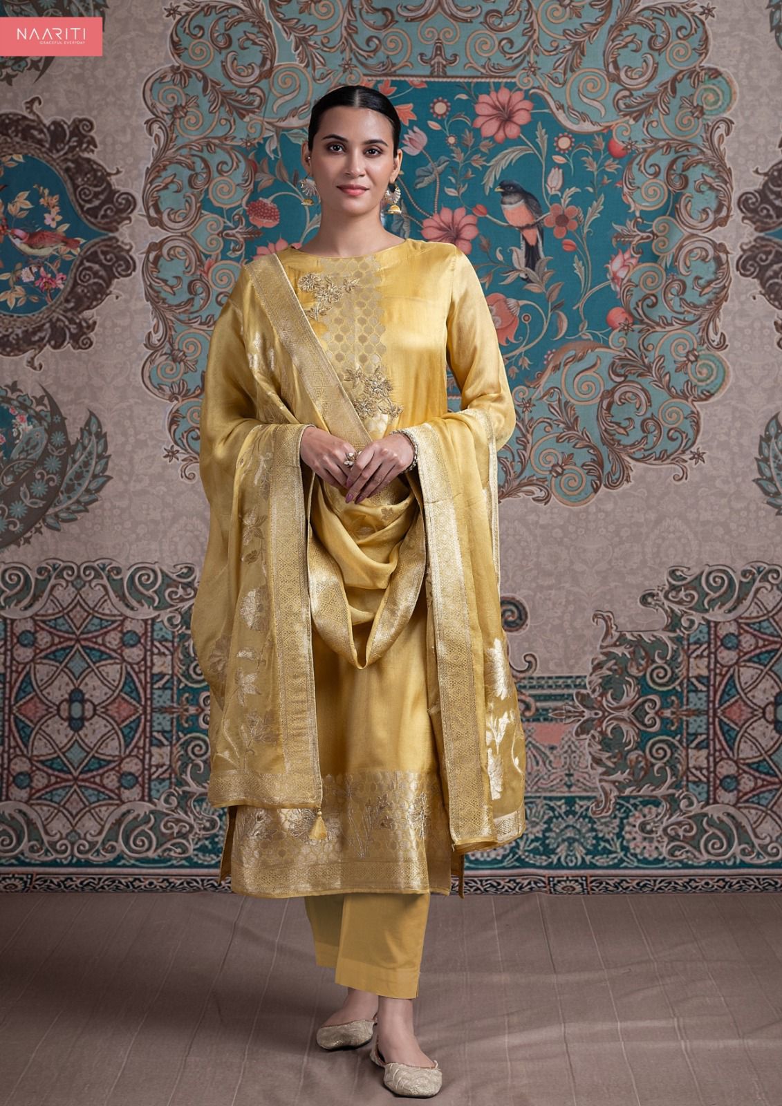 Mikala Naariti Silk Pant Style Suits Exporter