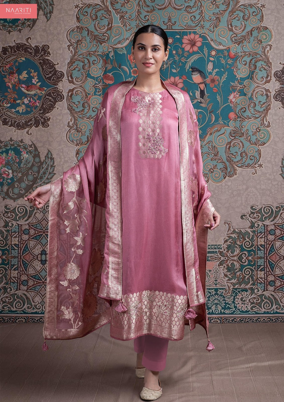 Mikala Naariti Silk Pant Style Suits Exporter