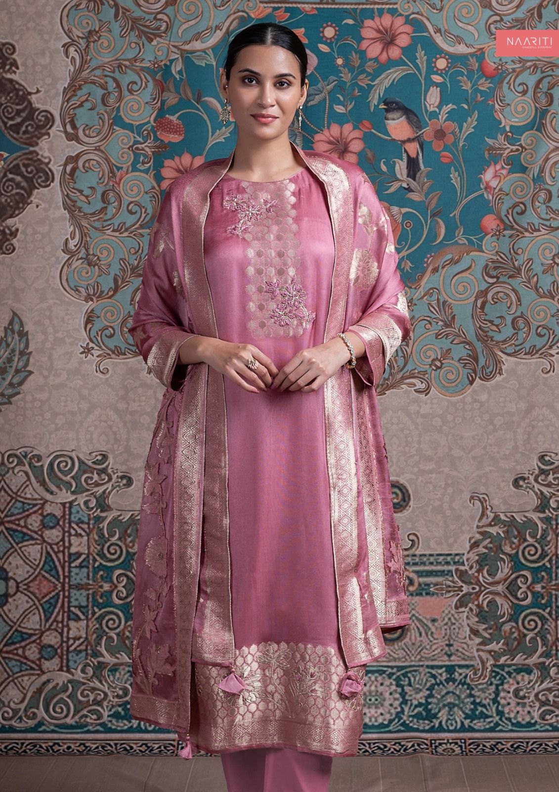 Mikala Naariti Silk Pant Style Suits Exporter