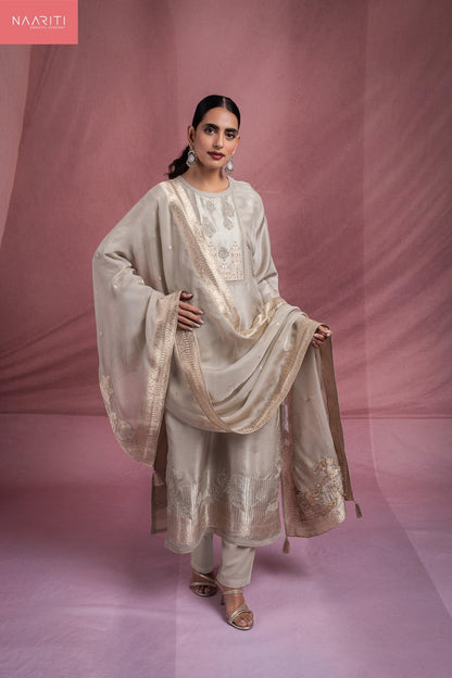 Mikami Naariti Silk Jacquard Pant Style Suits Wholesaler Ahmedabad
