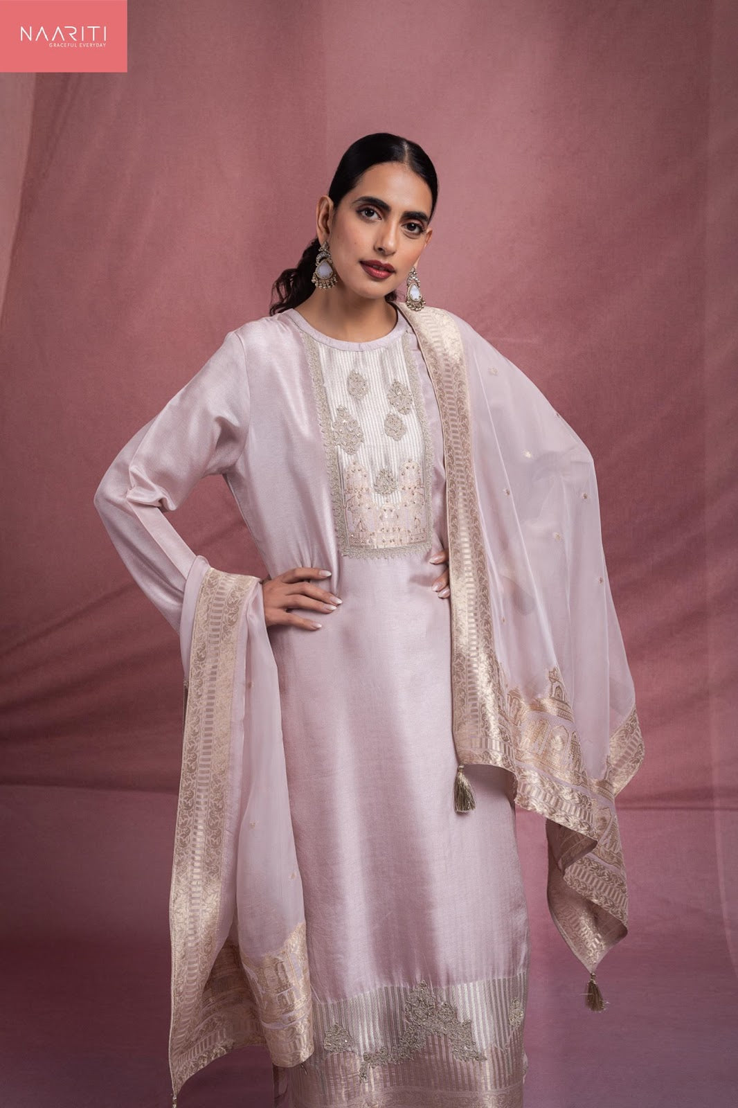Mikami Naariti Silk Jacquard Pant Style Suits Wholesaler Ahmedabad