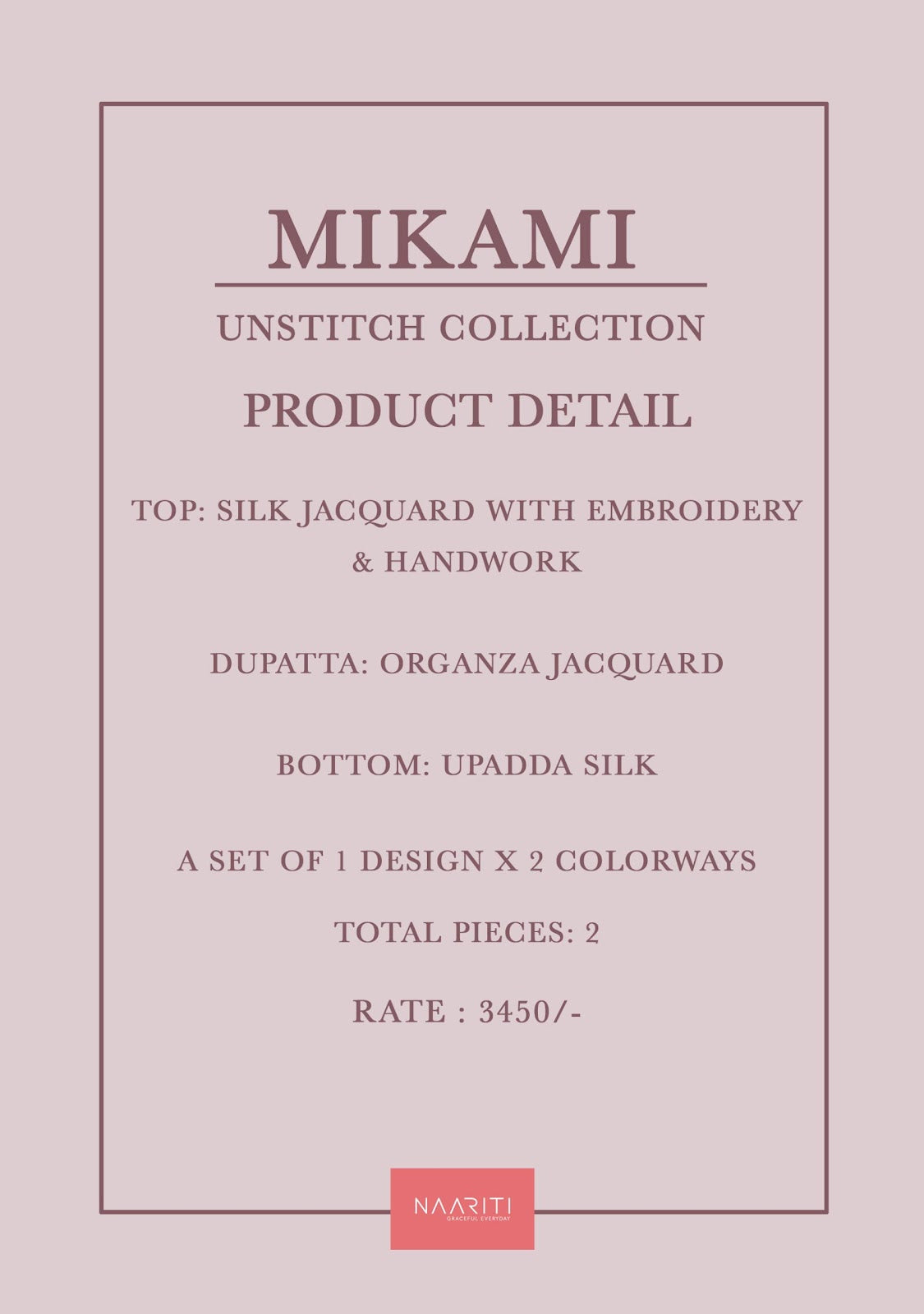 Mikami Naariti Silk Jacquard Pant Style Suits Wholesaler Ahmedabad