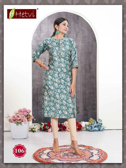 Mila Hetvi Berlin Knee Length Kurtis Exporter Ahmedabad