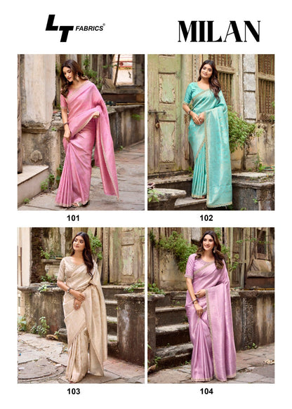 Milan Lt Fabrics Satin Sarees Wholesaler India