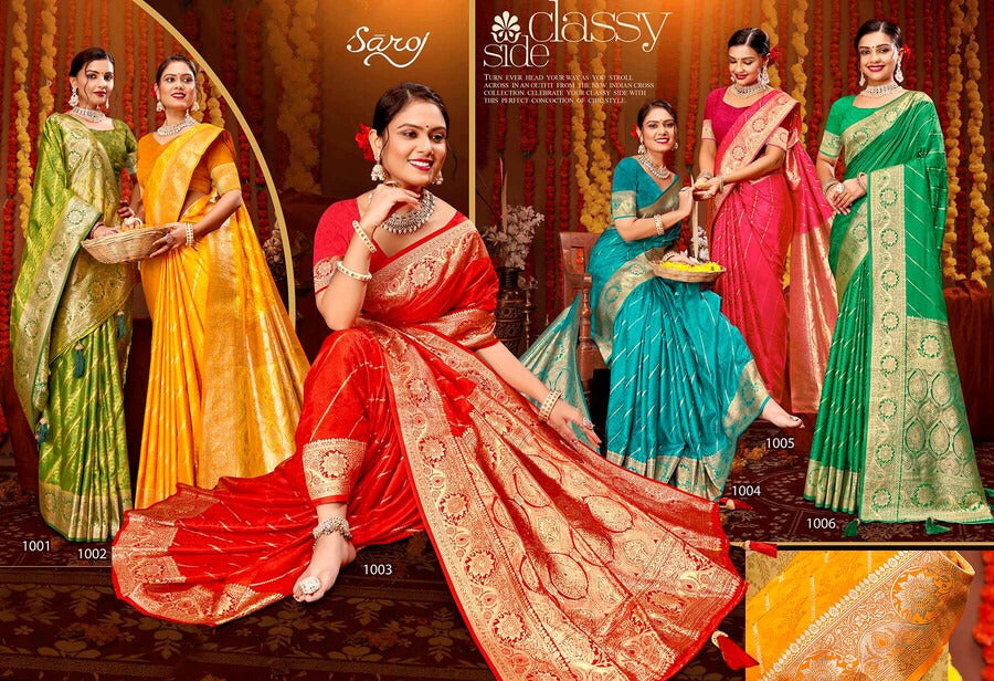 Milan Satin Silk Vol 1 Saroj Sarees Exporter