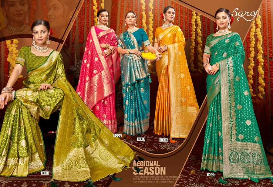 Milan Satin Silk Vol 6 Saroj Sarees Exporter Ahmedabad