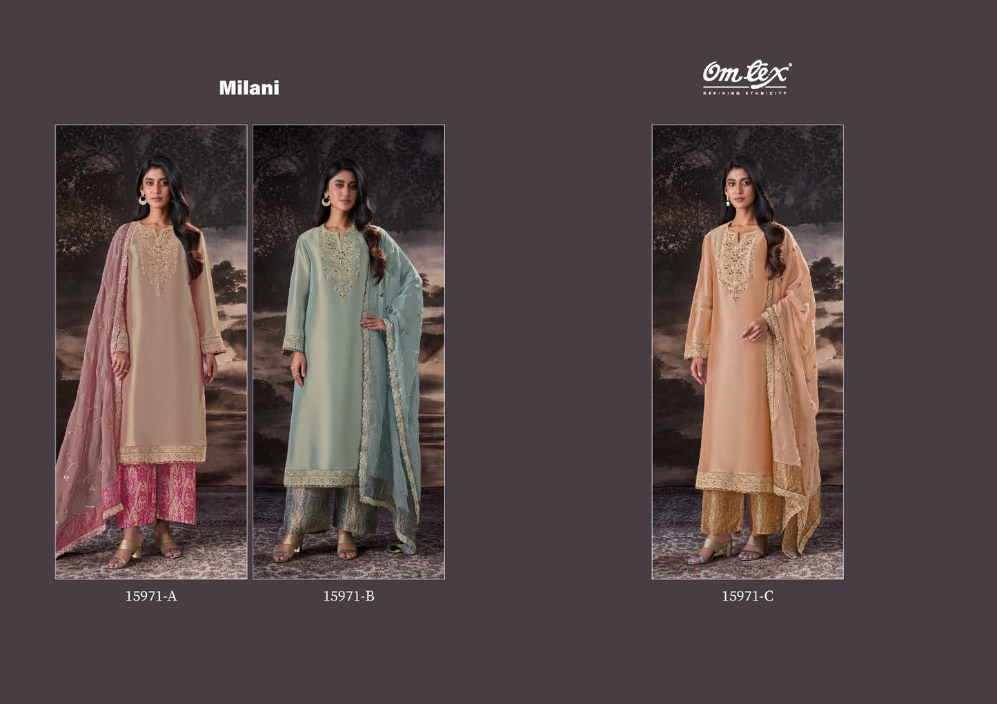 Milani Omtex Giraffe Pant Style Suits Wholesaler Ahmedabad