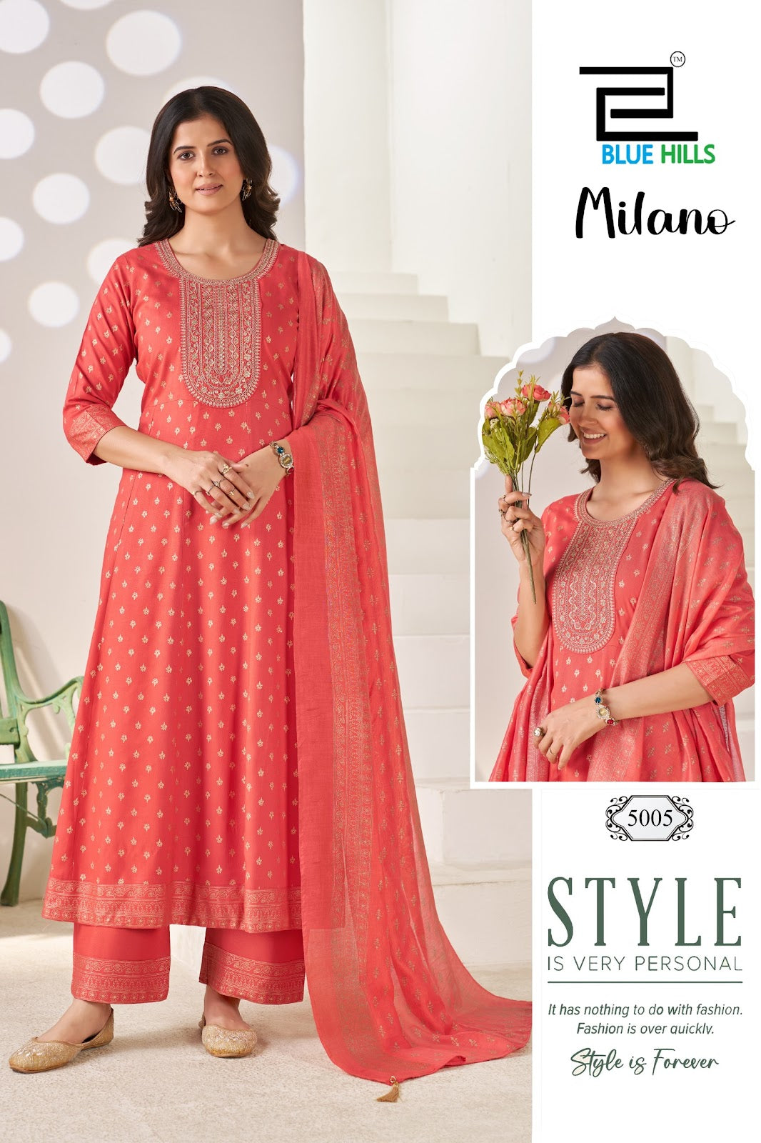 Milano Blue Hills Rayon 14Kg Readymade Anarkali Suits Wholesaler India
