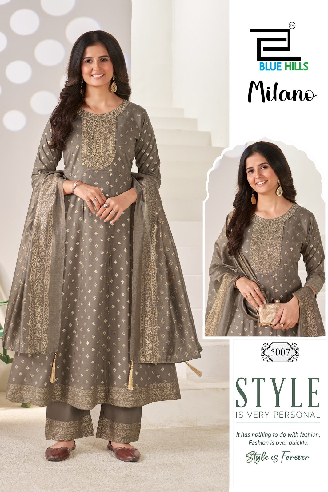 Milano Blue Hills Rayon 14Kg Readymade Anarkali Suits Wholesaler India