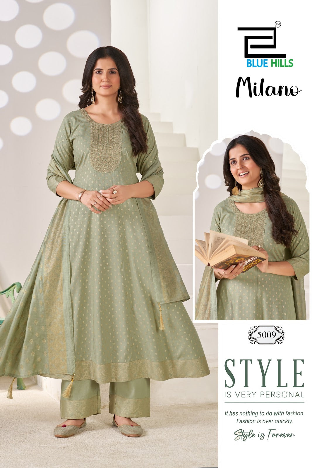 Milano Blue Hills Rayon 14Kg Readymade Anarkali Suits Wholesaler India