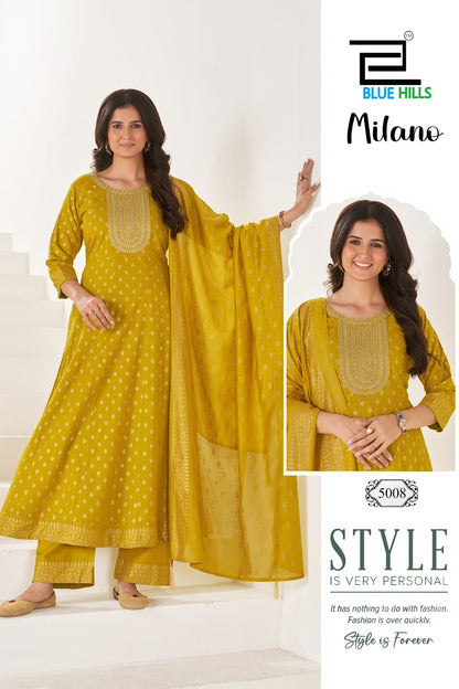 Milano Blue Hills Rayon 14Kg Readymade Anarkali Suits Wholesaler India