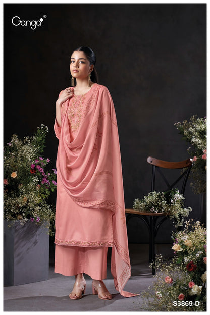 Milara 3869 Ganga Premium Cotton Plazzo Style Suits Wholesaler