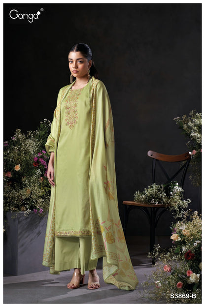 Milara 3869 Ganga Premium Cotton Plazzo Style Suits Wholesaler