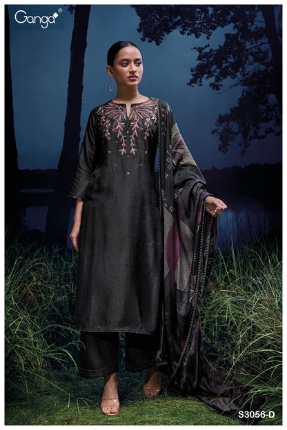 Milena 3056 Ganga Premium Bemberg Plazzo Style Suits Manufacturer Gujarat