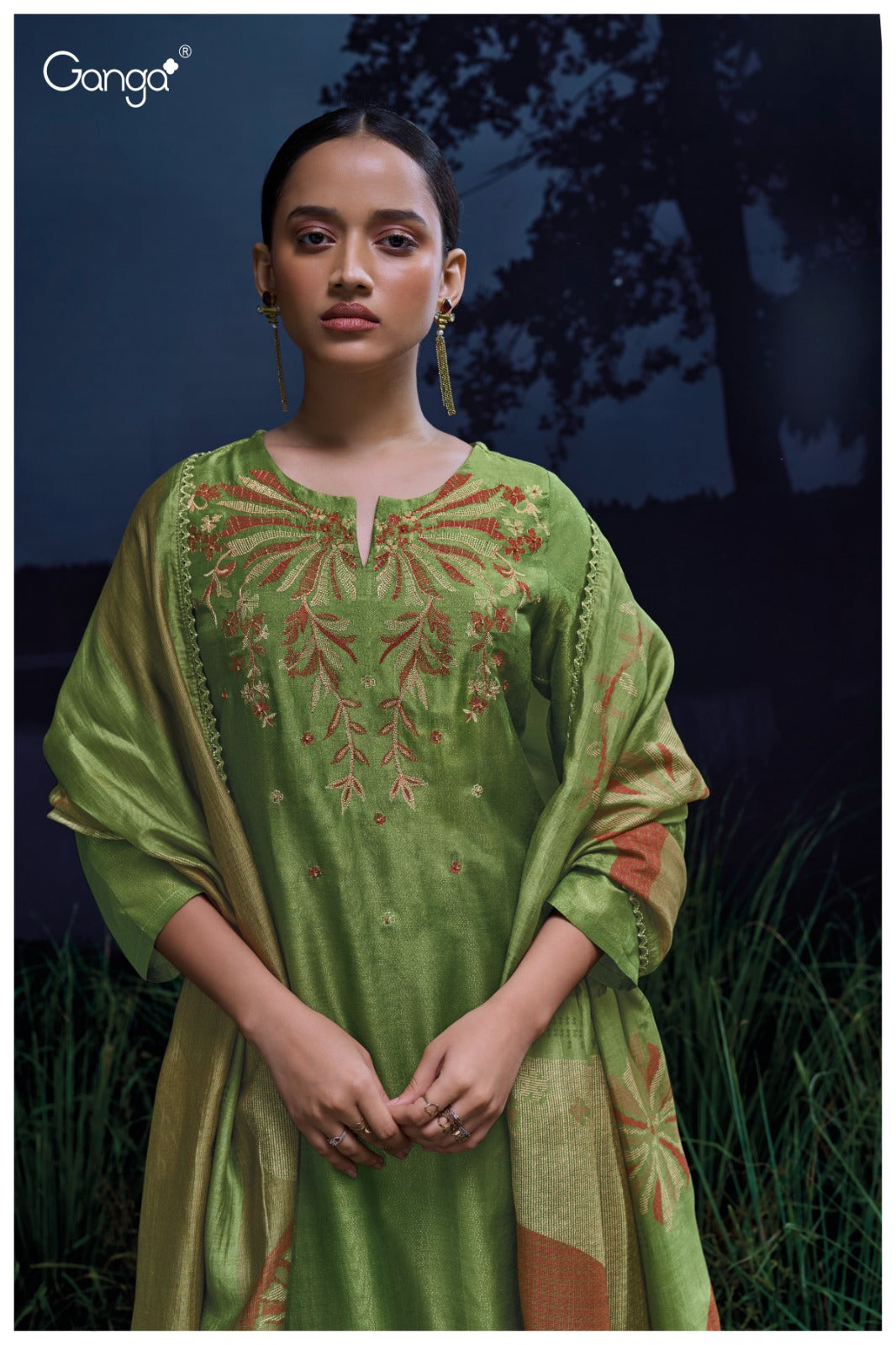 Milena 3056 Ganga Premium Bemberg Plazzo Style Suits Manufacturer Gujarat