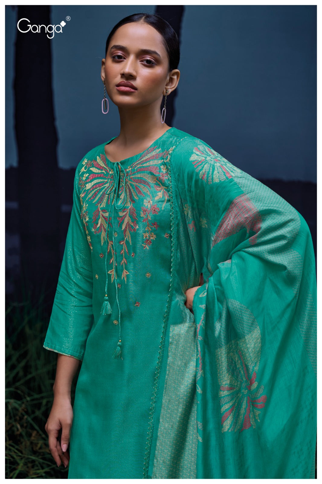 Milena 3056 Ganga Premium Bemberg Plazzo Style Suits Manufacturer Gujarat