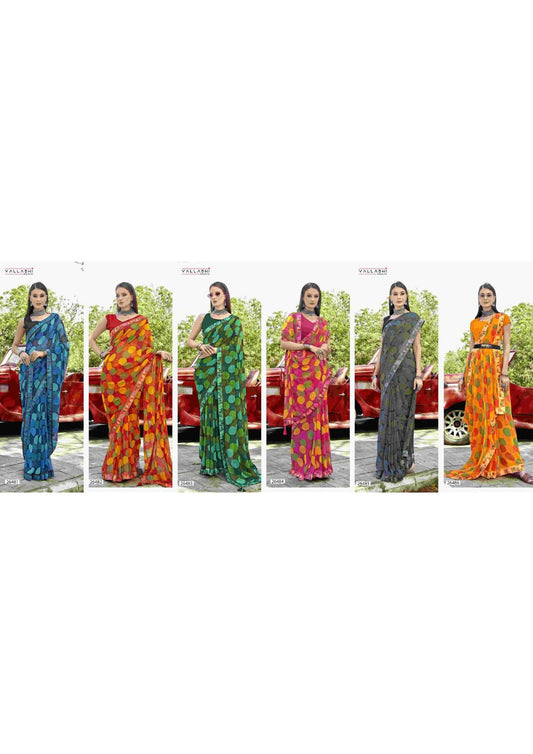 Milky Vallabhi Prints Georgette Sarees Exporter
