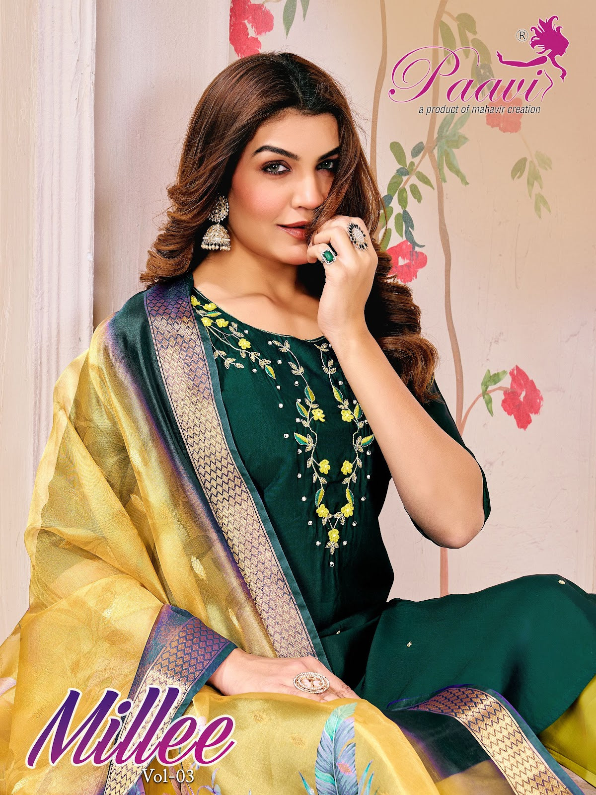 Millee Vol 3 Paavi Silk Readymade Pant Style Suits Exporter Ahmedabad