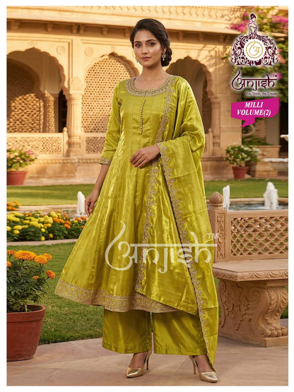Milli Vol 2 Anjish Roman Readymade Anarkali Suits Exporter India