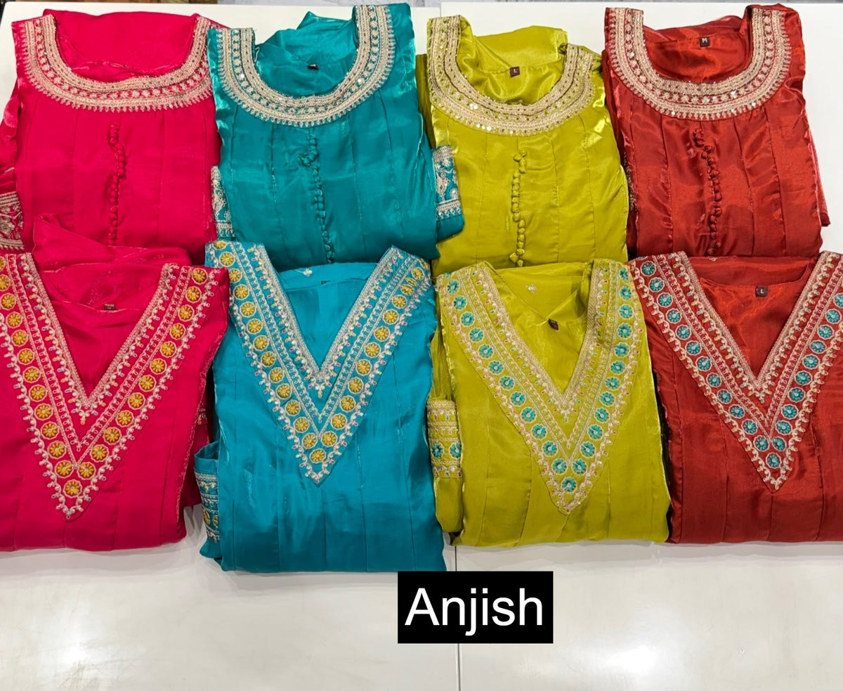 Milli Vol 2 Anjish Roman Readymade Anarkali Suits Exporter India