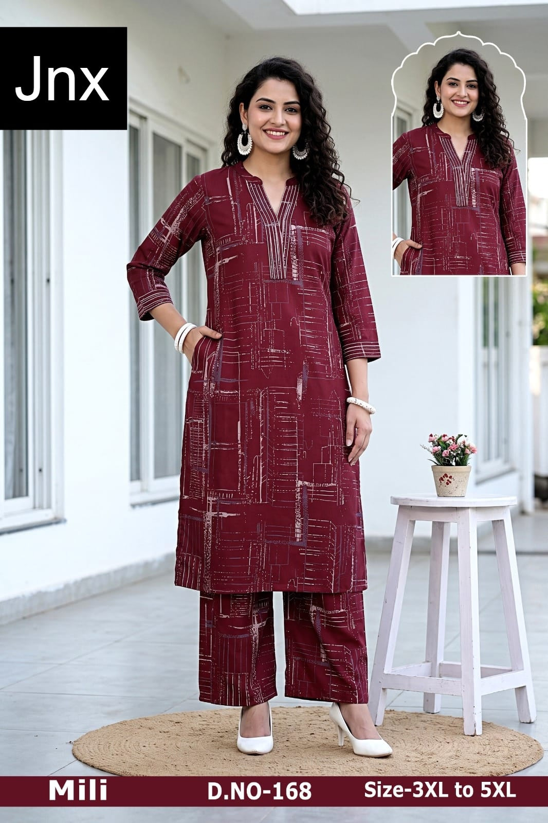 Milli Plus Size Jnx Rayon 22Kg Co Ord Set Supplier Ahmedabad