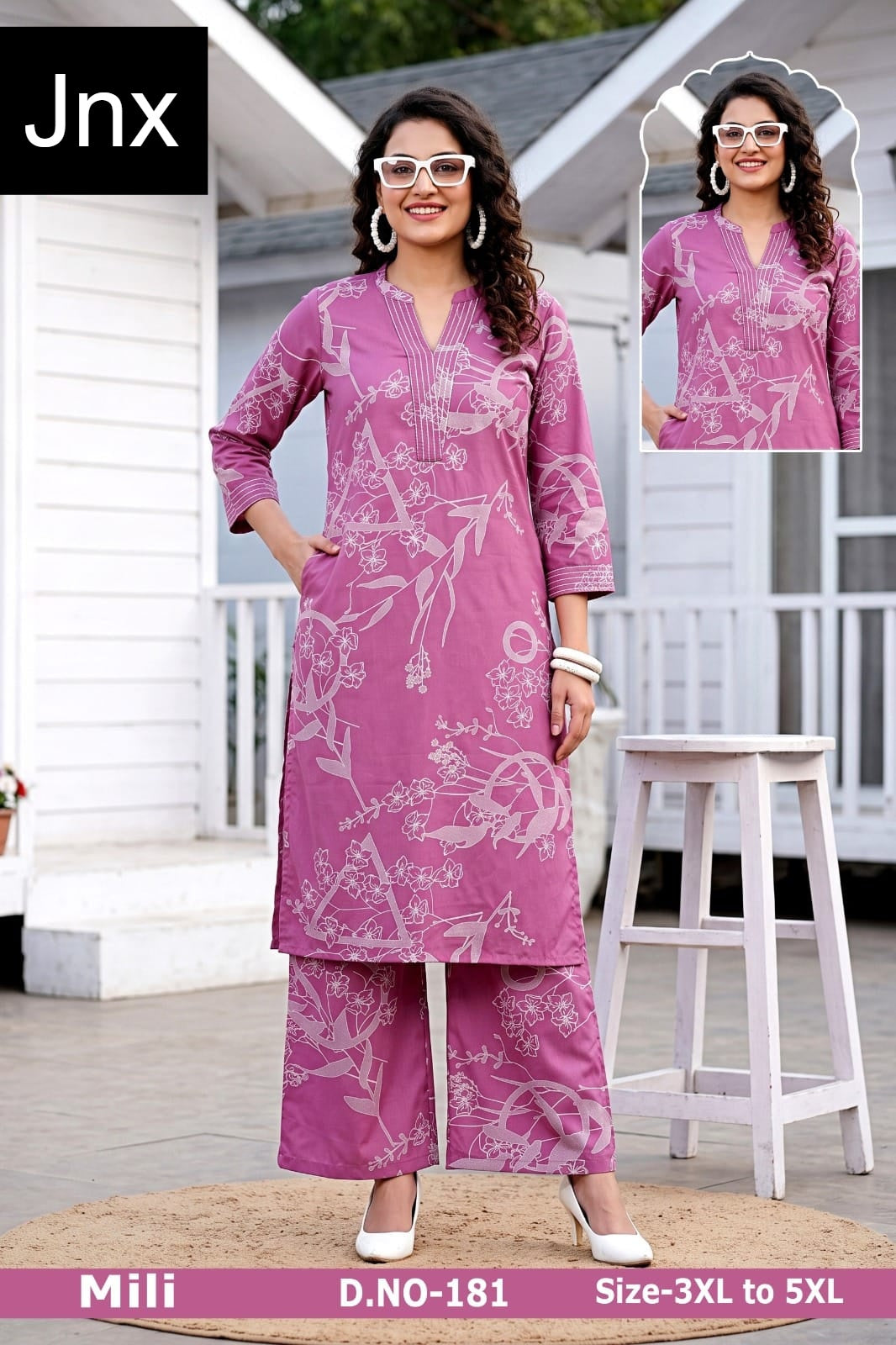 Milli Plus Size Jnx Rayon 22Kg Co Ord Set Supplier Ahmedabad