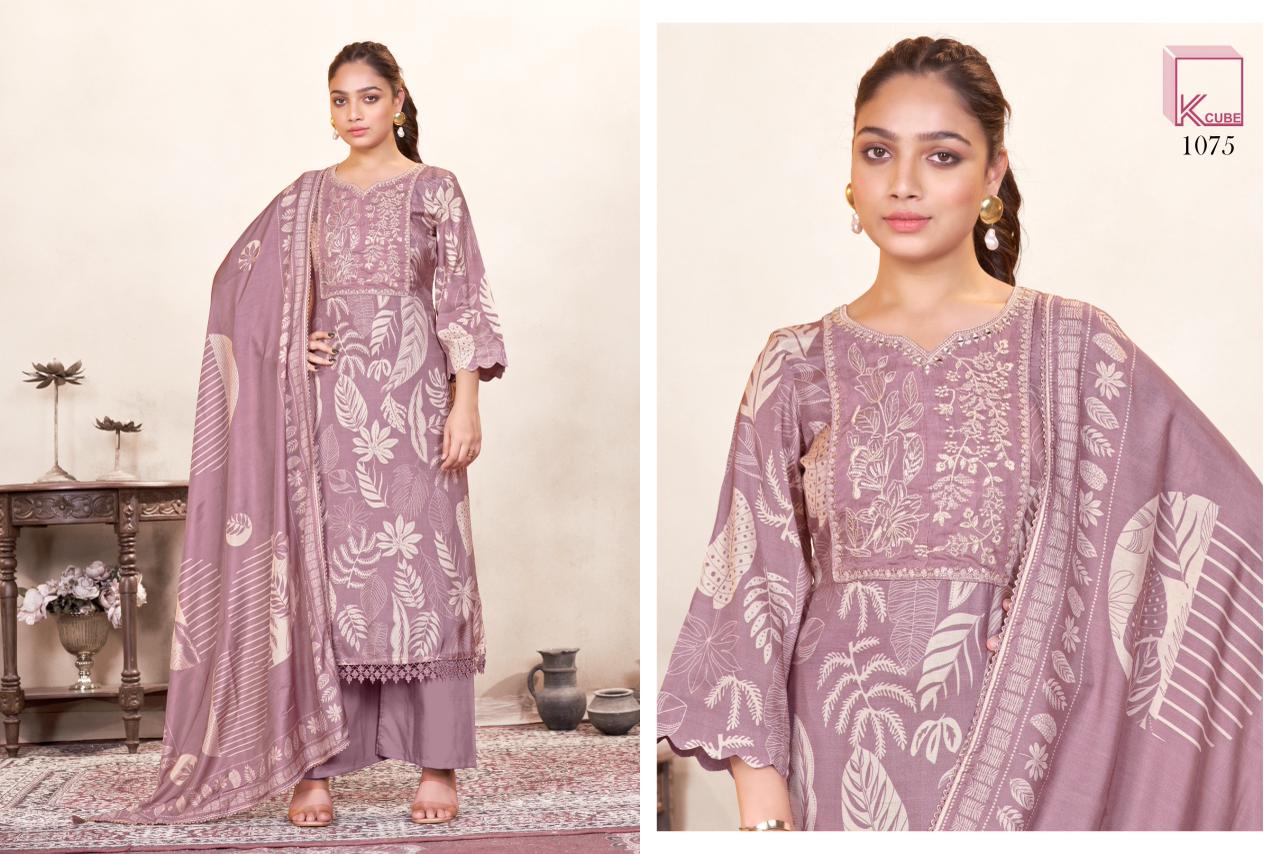 Millie 1075 K Cube Muslin Silk Plazzo Style Suits Supplier Gujarat