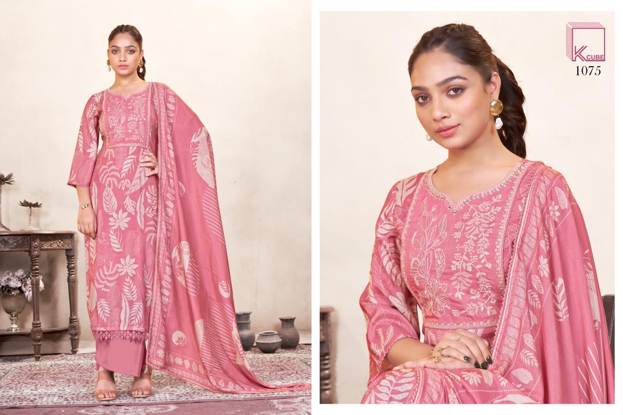 Millie 1075 K Cube Muslin Silk Plazzo Style Suits Supplier Gujarat