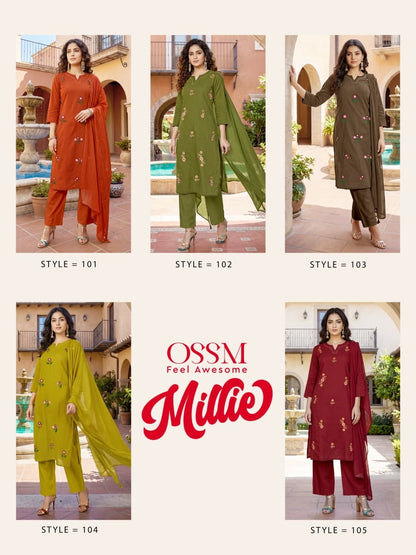 Millie 1906 Ossm Readymade Cotton Pant Suits Wholesale