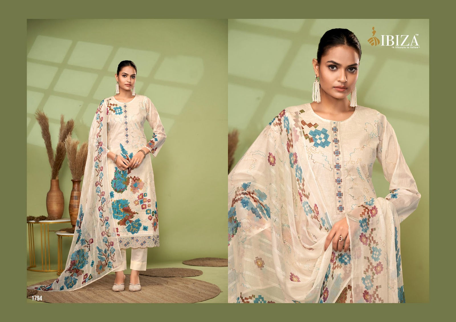 Milom Ibiza Pure Organdy Pant Style Suits Exporter