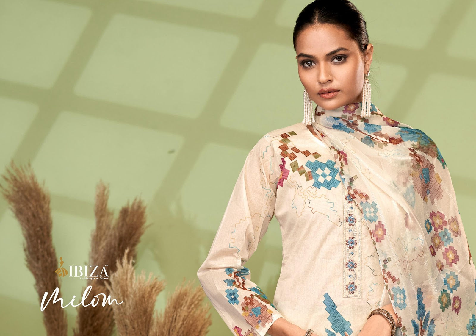 Milom Ibiza Pure Organdy Pant Style Suits Exporter