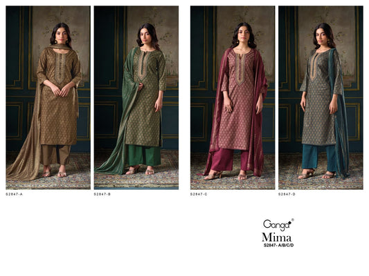 Mima S2847 Ganga Cotton Plazzo Style Suits Wholesaler