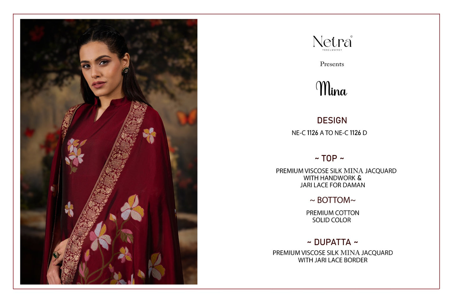 Mina Netra Premium Viscose Plazzo Style Suits Wholesaler Gujarat